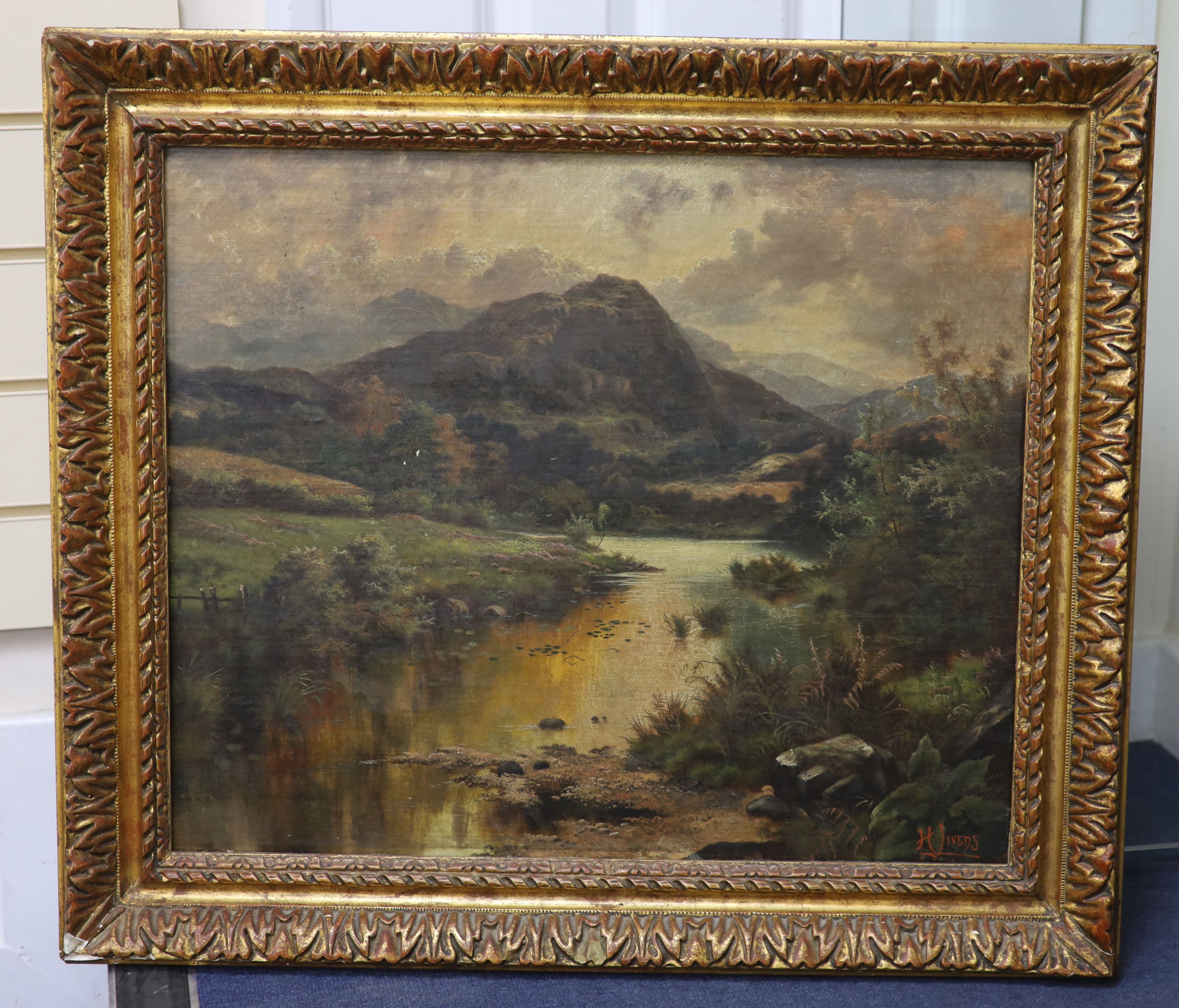 Henry John Livens (1848-1943), oil on canvas, Scottish landscape, signed, 50 x 60cm